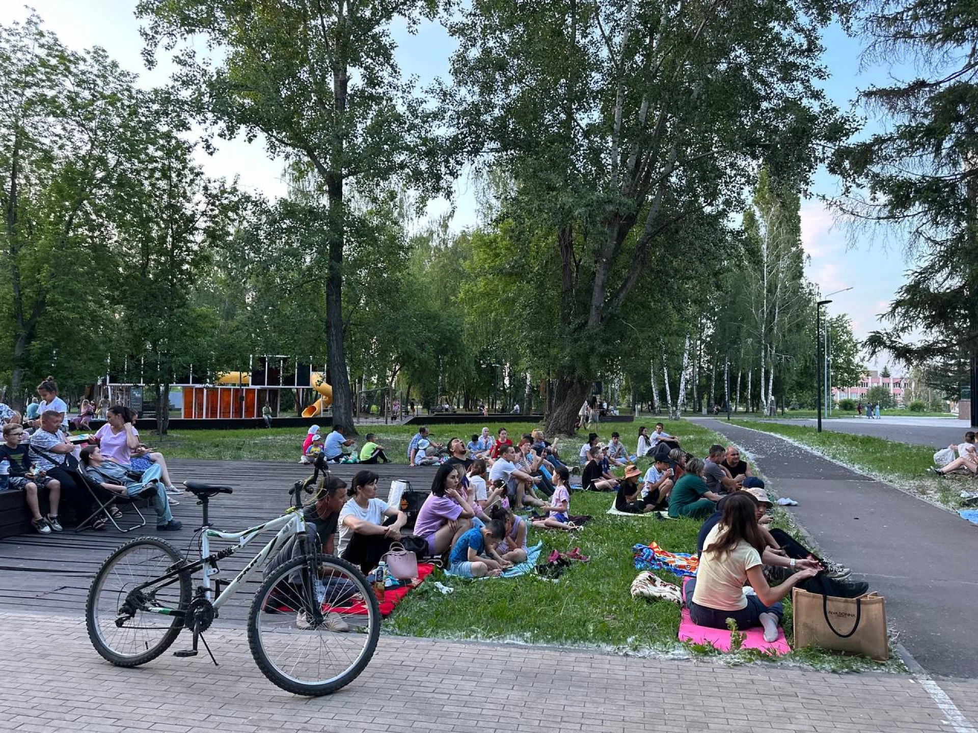 Просмотр мультфильмов под открытым небом