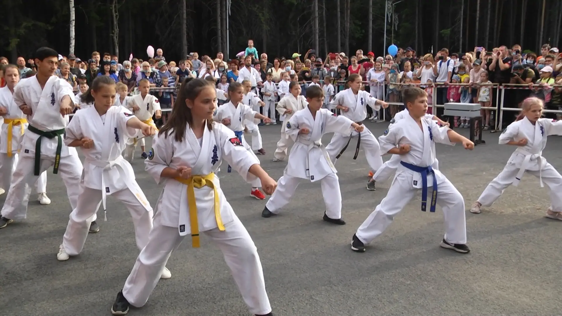 Планета спорта.  Мастер класс по карате, кинологи, иога.